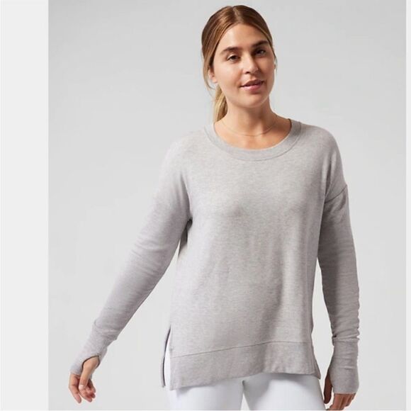 Athleta Coaster Luxe Sweatshirt Heather Grey S - Picture 1 of 4